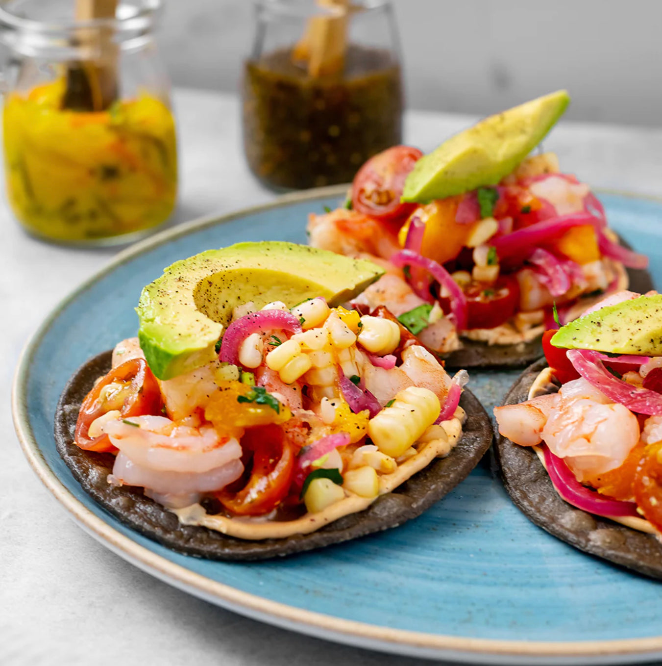 Tostada de ceviche de camarón (1) 🌶