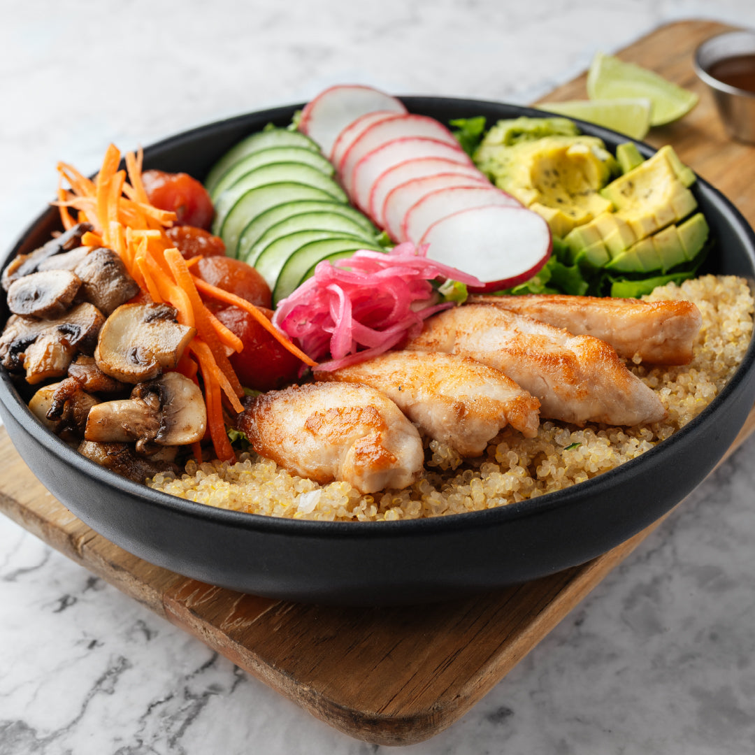 Bowl de pescado a la plancha